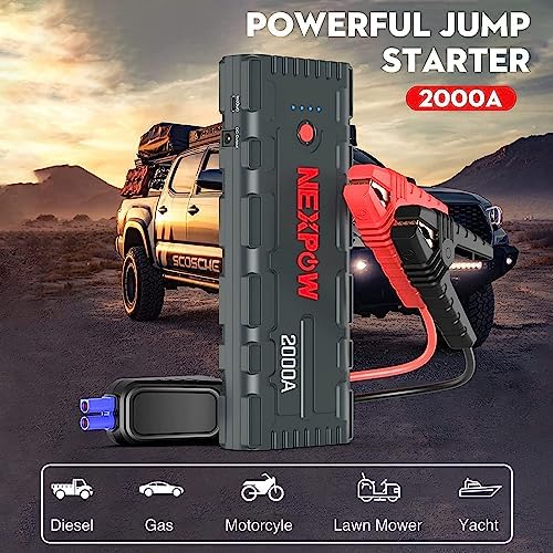  NEXPOW Car Battery Starter 2000 A Emergency Jump Starter per VEHICLE ENGINE Up to 7.5L Petrol/6L Diesel
| NEXPOW 12 V C