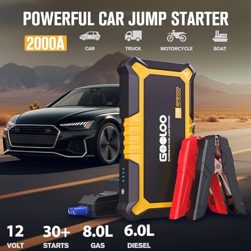  GOOLOO GP2000 Car Jump Starter per Situazioni Emergenti 12V per Auto o Motocicletta
| GOOLOO GP2000 Car Jump Starter 20