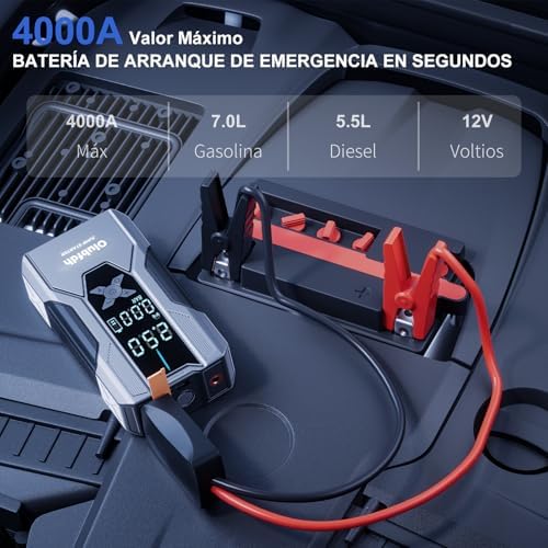  Batteria.Auto Starter 4000A Emergency Compressor 150PSI per Vettura 12V
| Starter Batteria.Auto 4000A con LCD e Compres