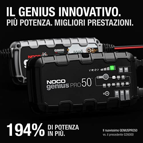  NOCO Genius PRO50: Caricação Inteligente 50A per Ni Batterie a Piombo e Li - Sicurezza Termica Garantita con Protettore