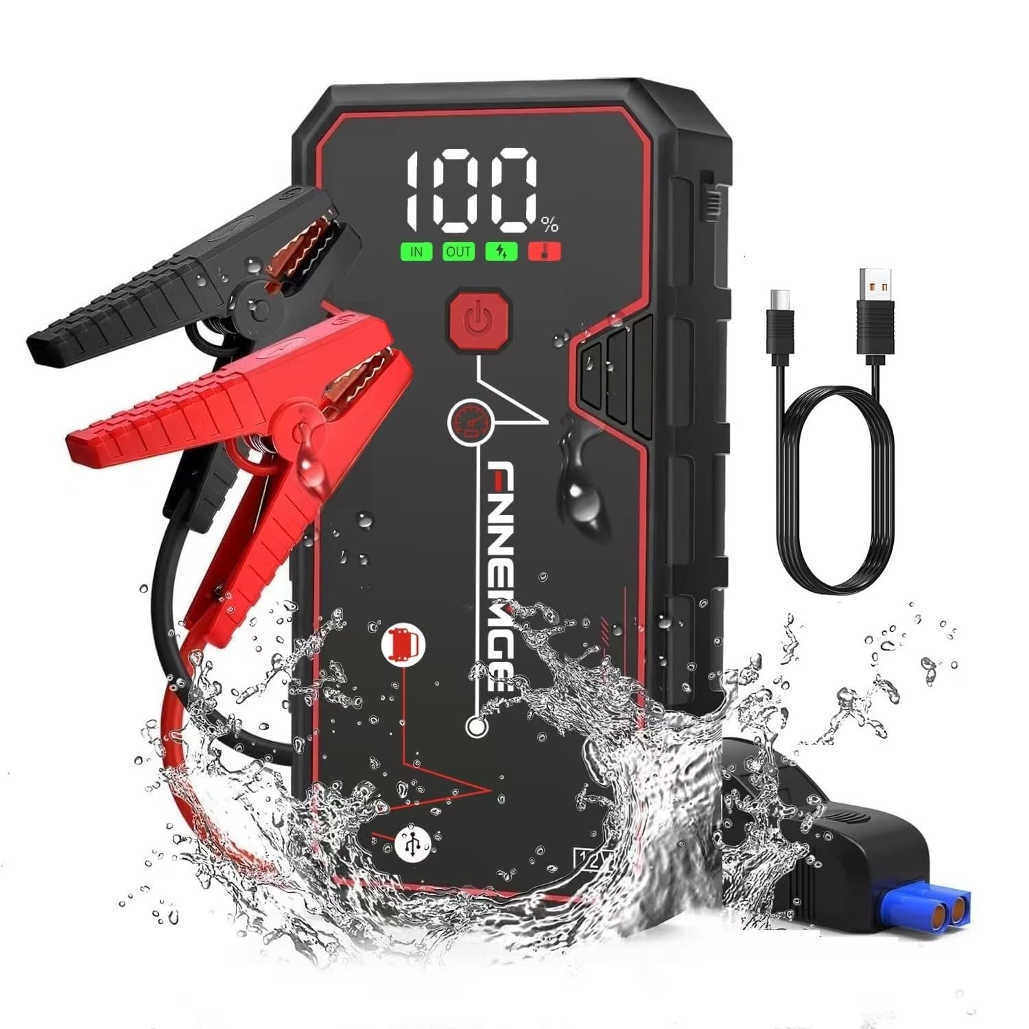  Batteria a raggio starter 4000A 21800 mAh per emergenza con uscita USB e schermo HD grande (vettori up to 8.0 L benzina