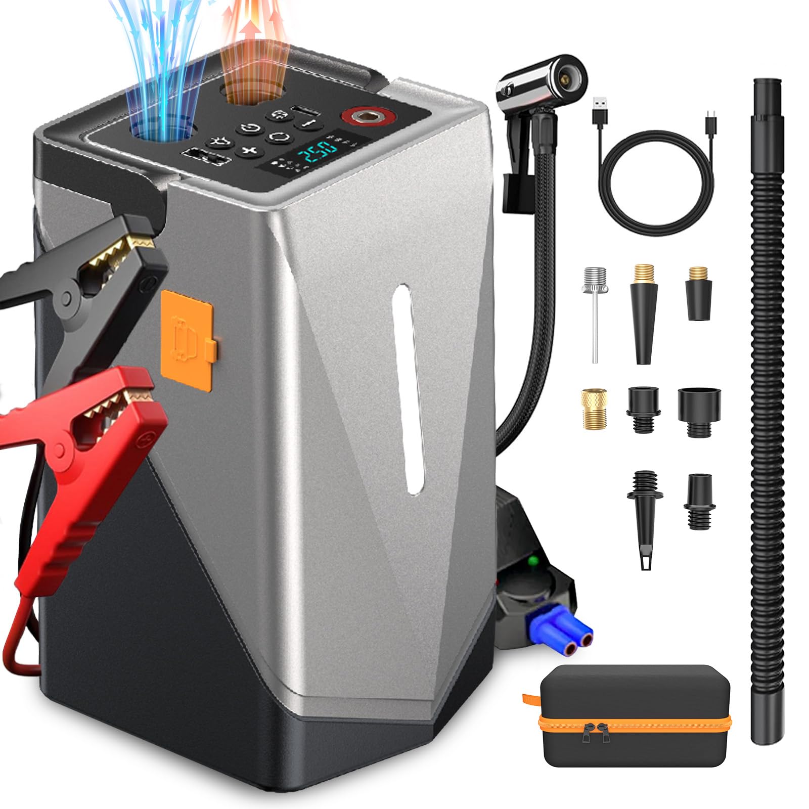 3000A Car Battery Jump Starter Booster per 12V Vehicoli Gas e Diesel 10.0L e 8.0L con Display LCD e Torcia LED
| Compre